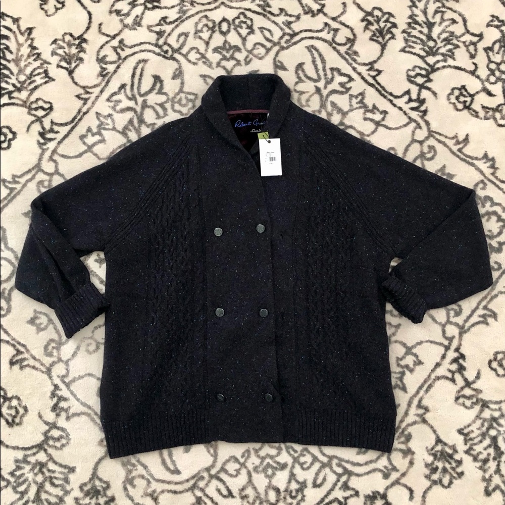 Robert Graham LIMITED EDITION 100% Cashmere Sweater Sz 3XL Malley Charcoal NEW